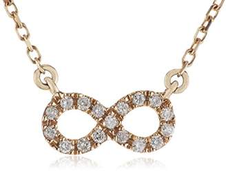 As 29 AS29 Women's 18ct Pink Gold Round White Diamonds Mini Infinity Necklace 40cm