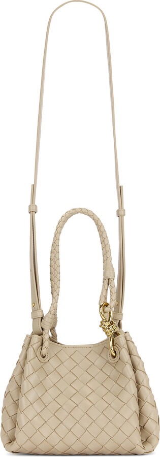 Bottega Veneta Small Andiamo Parachute Bag in Beige