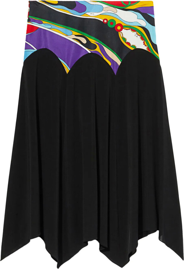 Pucci Orchidee-print detail midi skirt