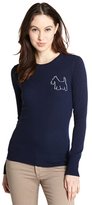 Thumbnail for your product : C3 Collection navy intarsia cashmere 'Scottie' sweater