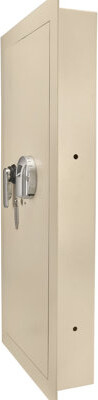 Crafted Palm 0.82 Cubic Ft Beige Biometric Safe For Wall Strong Steel Construction And Convenient Led Wall Safe Build Locking Compartment