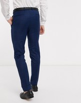 Thumbnail for your product : Viggo recycled polyester slim fit suit trousers in navy check
