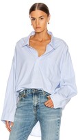 Thumbnail for your product : R 13 Drop Neck Oxford Shirt in Blue,Stripes