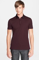 Thumbnail for your product : Lanvin Trim Fit Piqué Polo with Satin Collar