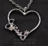 Thumbnail for your product : GUESS New with tags Womens necklace CHARM heart logo chain crystals  silver tone