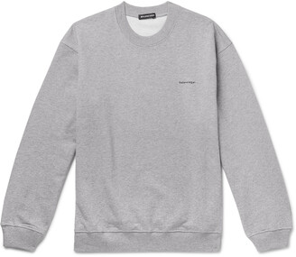 Balenciaga Melange Loopback Cotton-Jersey Sweatshirt