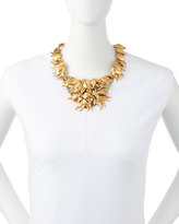 Thumbnail for your product : Oscar de la Renta Golden Wavy Leaf Necklace