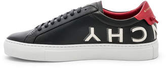 Givenchy Leather Urban Street Low Sneakers in Black & Red | FWRD
