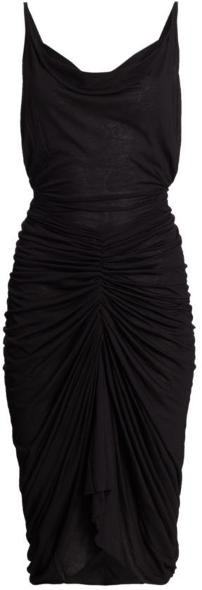 dion ruched midi cocktail dress