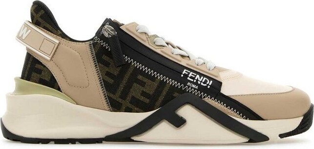 Fendi Multicolor Leather And Jacquard Flow Sneakers ShopStyle