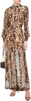Thumbnail for your product : Rachel Zoe Leopard-print Chiffon Maxi Shirt Dress