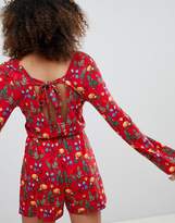 Thumbnail for your product : Monki Printed Long Sleeve Playsuit