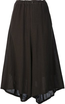 Y's wide leg sarouel trousers - women - Cupro/Wool - 2
