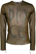 Thumbnail for your product : Magliano sheer mesh lettering T-shirt