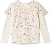 Thumbnail for your product : Stella McCartney Kids White Popcorn Blouse with Multicolored Dots
