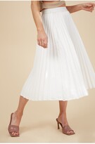 Thumbnail for your product : Little Mistress White Pleated Midi Skirt