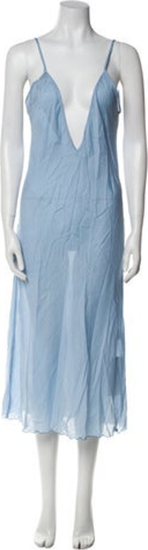 CLOE CASSANDRO Tent Dress Blue Sleeveless with V-Neck