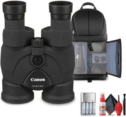 Canon 12x36 IS III Image Stabilized Binoculars + Sling Backpack + More (International Version)