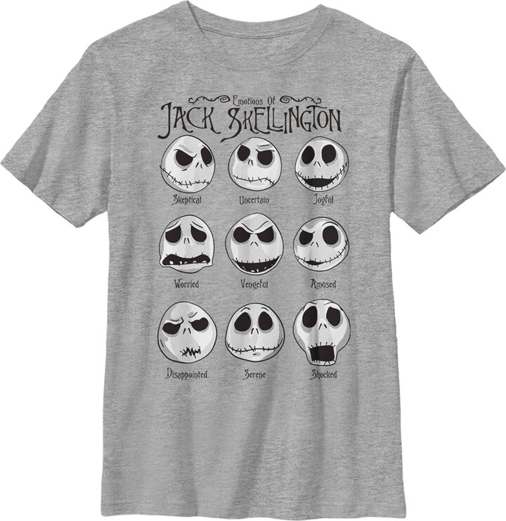 Boy's The Nightmare Before Christmas Emotions Of Jack Skellington Graphic T-Shirt