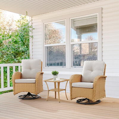 Winston Porter Aluel 2 - Person Seating Group with Cushions