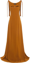 Thumbnail for your product : Rochas Tie-detailed Pleated Crepe Gown
