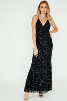 little mistress luxury georgie black hand embellished maxi dress