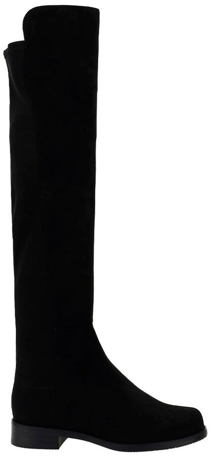 black suede boots flat