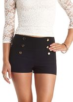 Thumbnail for your product : Charlotte Russe Stretchy High-Waisted Sailor Shorts