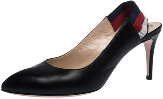 gucci leather web slingback pump