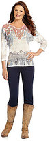 Thumbnail for your product : Reba Sublimation-Print V-neck Sweater
