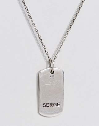 Serge Denimes Dogtag Necklace In Solid Silver
