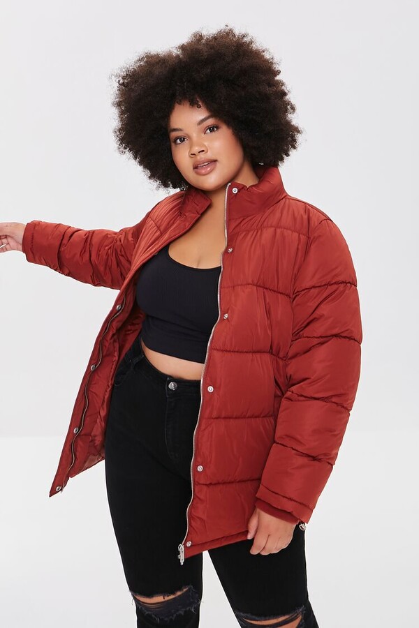 burgundy padded jacket