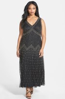 Thumbnail for your product : Pisarro Nights Embellished Double V-Neck Gown (Plus Size)