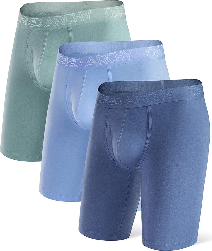 DAVID ARCHY Men's Boxer Bamboo Boxer Shorts Men's Underwear Multipack with Pouch and Fly ShopStyle