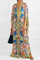 Thumbnail for your product : Dolce & Gabbana Printed Silk Kaftan - Red