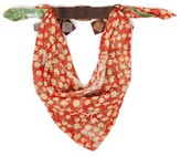 Thumbnail for your product : Preen by Thornton Bregazzi Wooden-bead Silk-blend Jacquard Scarf - Green