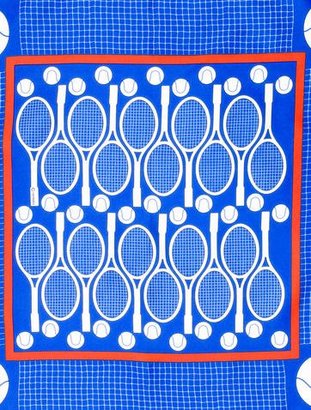Hermes Silk Tennis Print Pocket Square