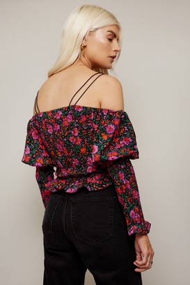 Little Mistress Freedom Floral-Print Lace-Up Crop Top