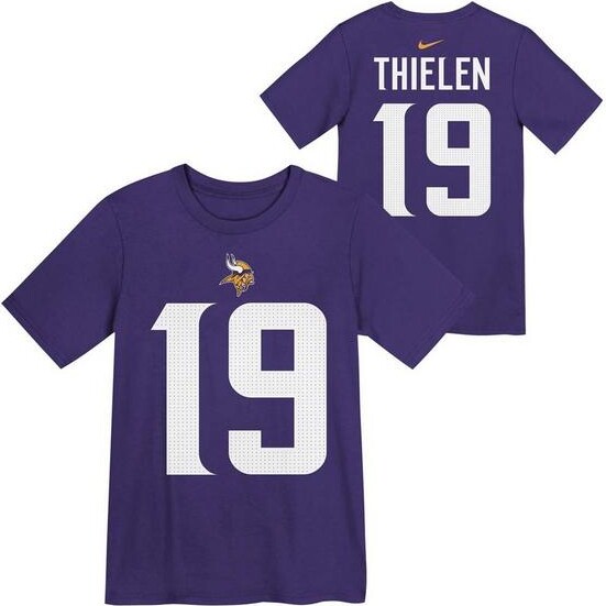 Nike Kids' Minnesota Vikings Adam Thielen #19 Name & Number T-Shirt 7 Purple