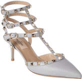 Thumbnail for your product : Valentino Rockstud Caged 65 Leather Ankle Strap Pump