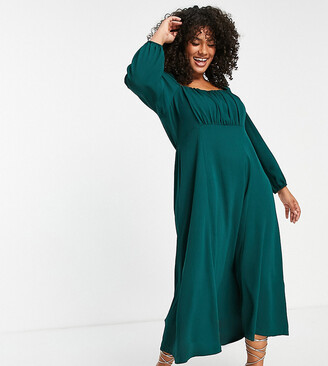 green long frock design