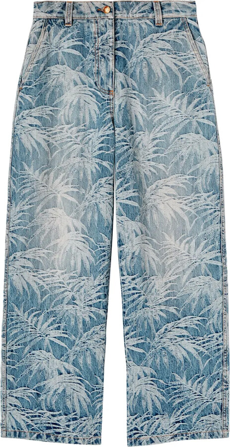 Palm Angels Palm Tree-Print Jeans
