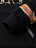 Thumbnail for your product : Amiri Scarf-Trimmed Logo-Print Loopback Cotton-Jersey Hoodie