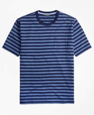 Brooks Brothers Supima Cotton Bar Stripe Pocket T-Shirt