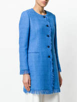 Thumbnail for your product : Tagliatore fringed trim tweed coat