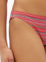 Thumbnail for your product : Belize - Winona Striped-seersucker Bikini Briefs - Red Stripe