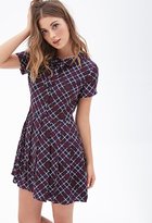 Thumbnail for your product : Forever 21 Plaid Print Pleated Shirtdress