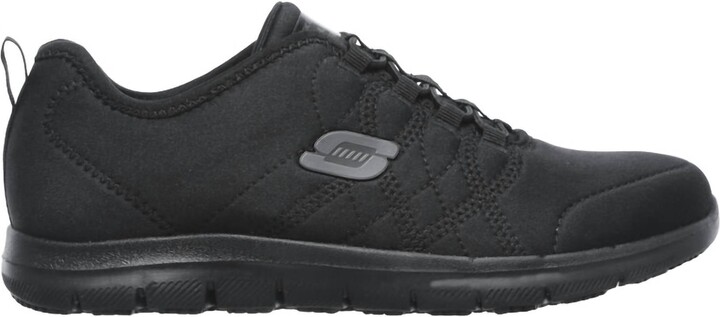 Skechers Women's Ghenter Srelt Slip Resistant Work Sneakers In Black