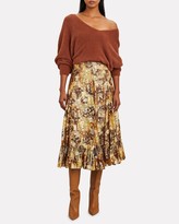 Thumbnail for your product : LoveShackFancy Lil Floral Lurex Midi Skirt
