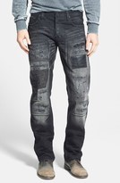 Thumbnail for your product : PRPS 'Barracuda' Patchwork Straight Leg Jeans (Black)
